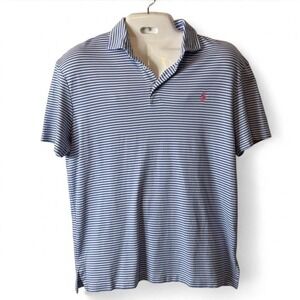 Polo Ralph Lauren Blue & White Striped Pink Pony Polo, Men's Size L